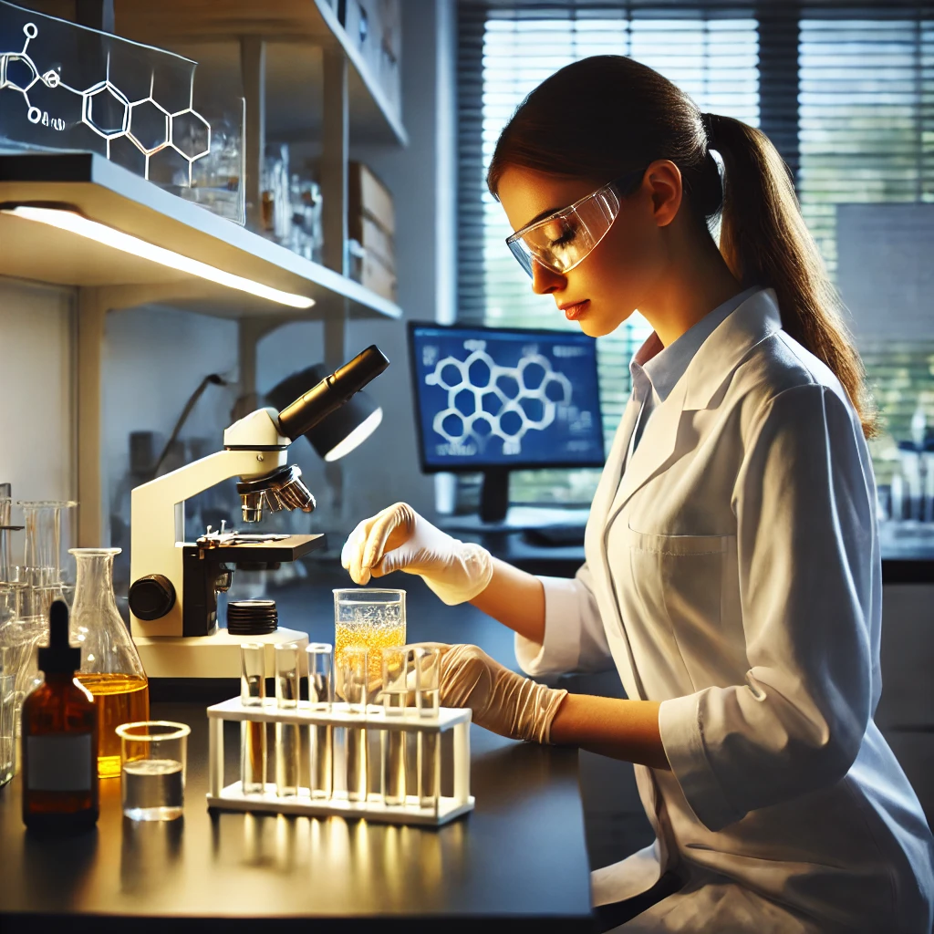 Analyst developing a method at the bench