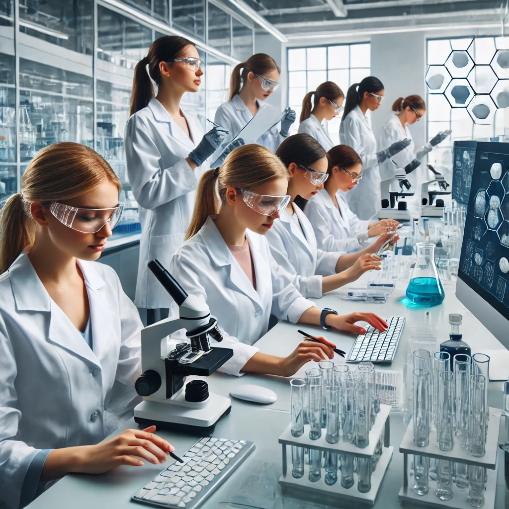 Research team reviewing study data